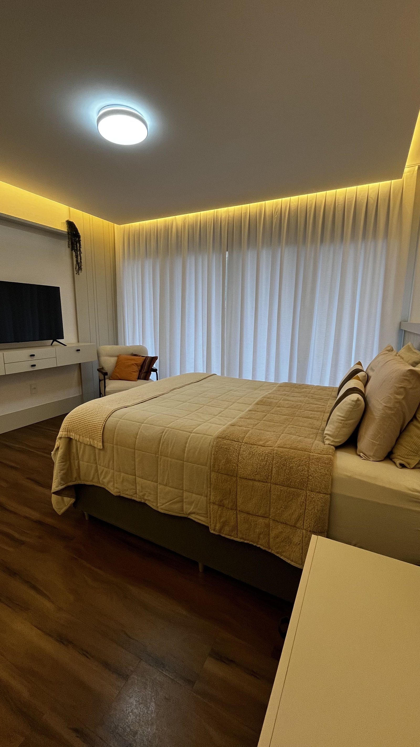 Cortina de linho com forro